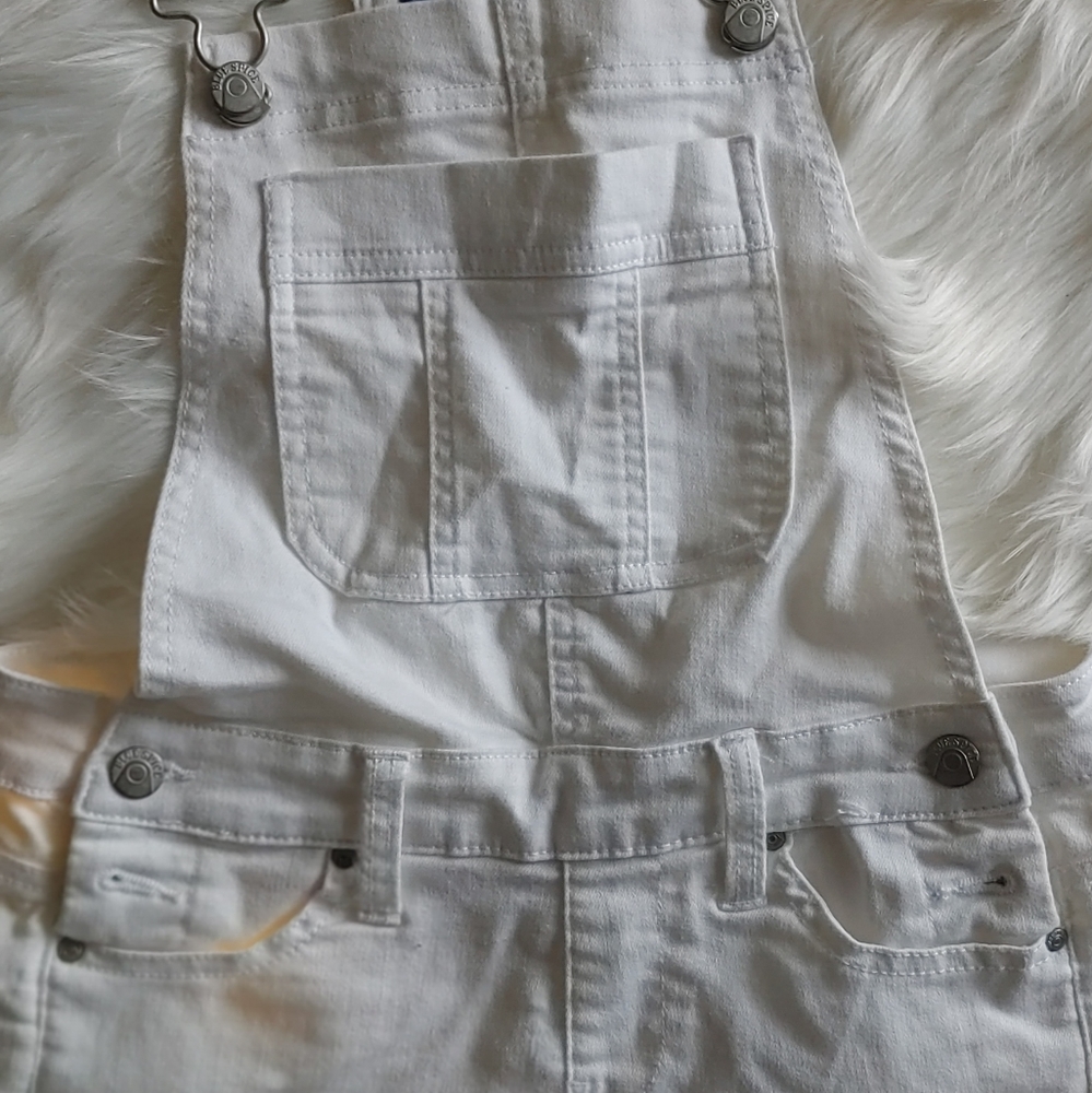 White overall shorts